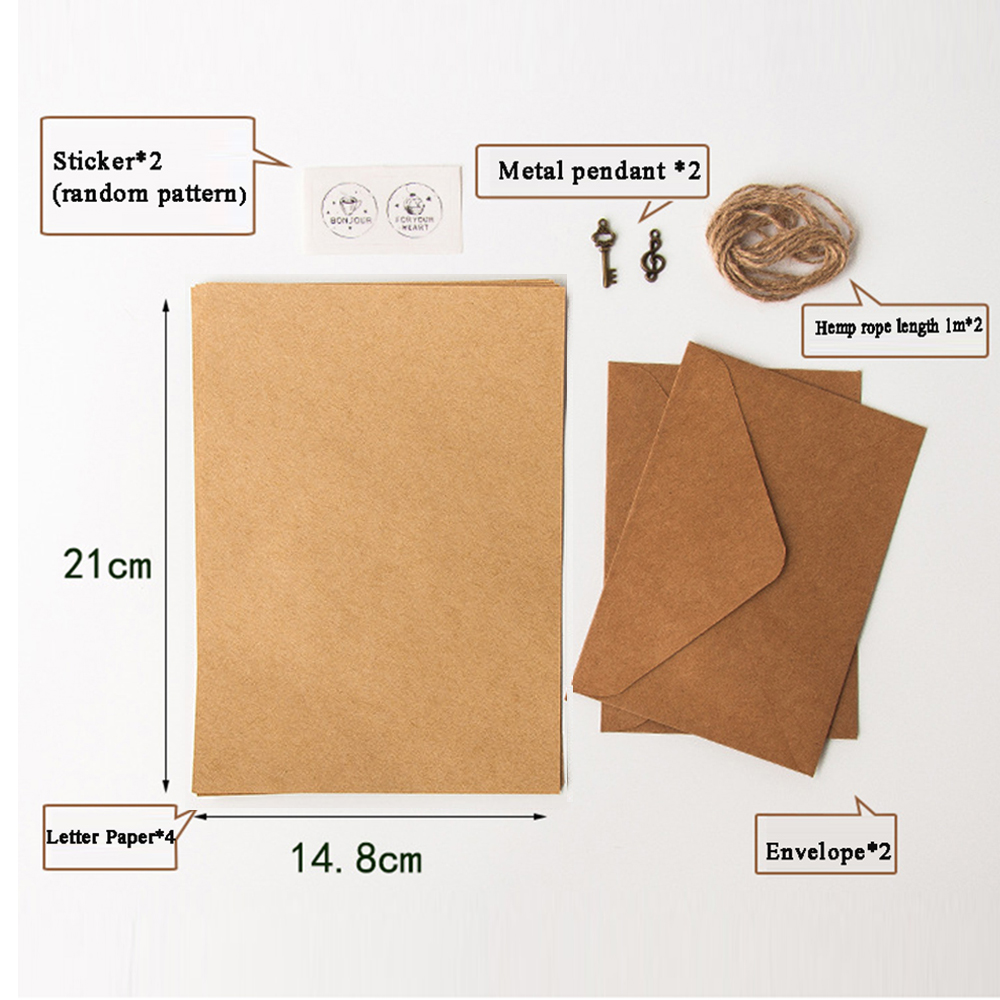 Letter Envelope Kraft - Avrupa Tarzı Davetiye Zarfı Vintage Postaları