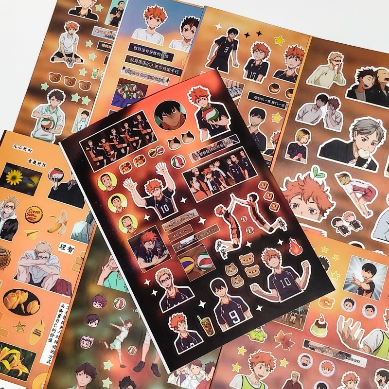 Memo Pad Sticky - 8 adet/takım Haikyuu Anime Periferik Etiket