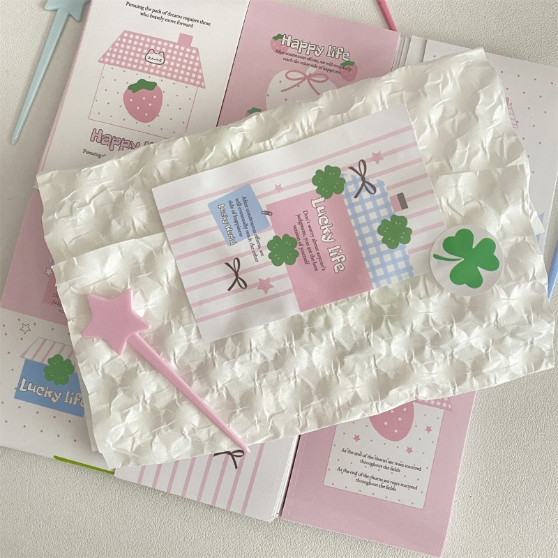 Cardstock Paper Pack - 30 adet/takım Sevimli Yonca Çilek Parlak