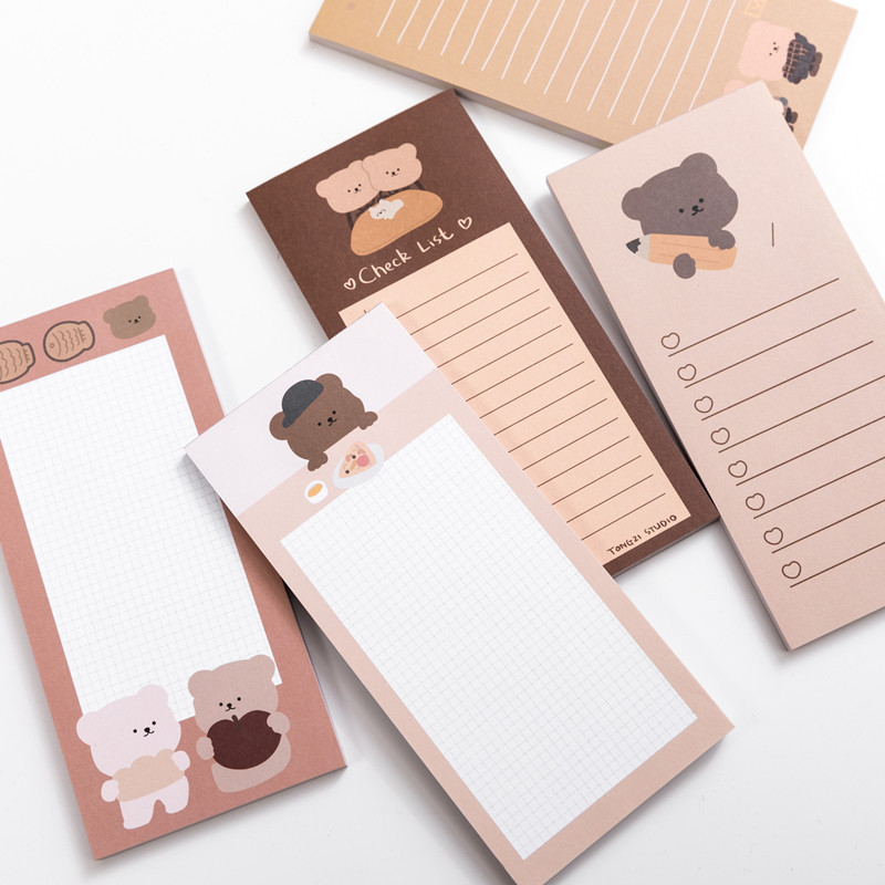 Office Stationery Supply List - Kawaii sevimli kore çerez ayı not