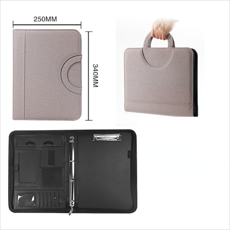 Portfolio Folder Zip - 1 adet A4 PU Deri Fermuarlı