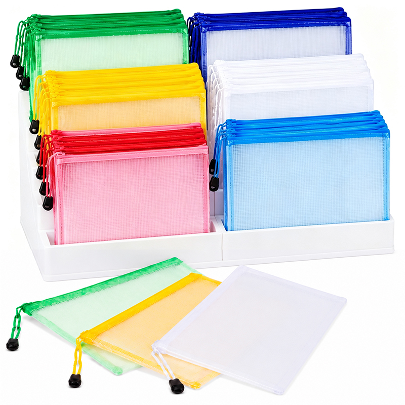 Portfolio Folder Zip - 5/20 adet A4/A5 örgü fermuarlı kese