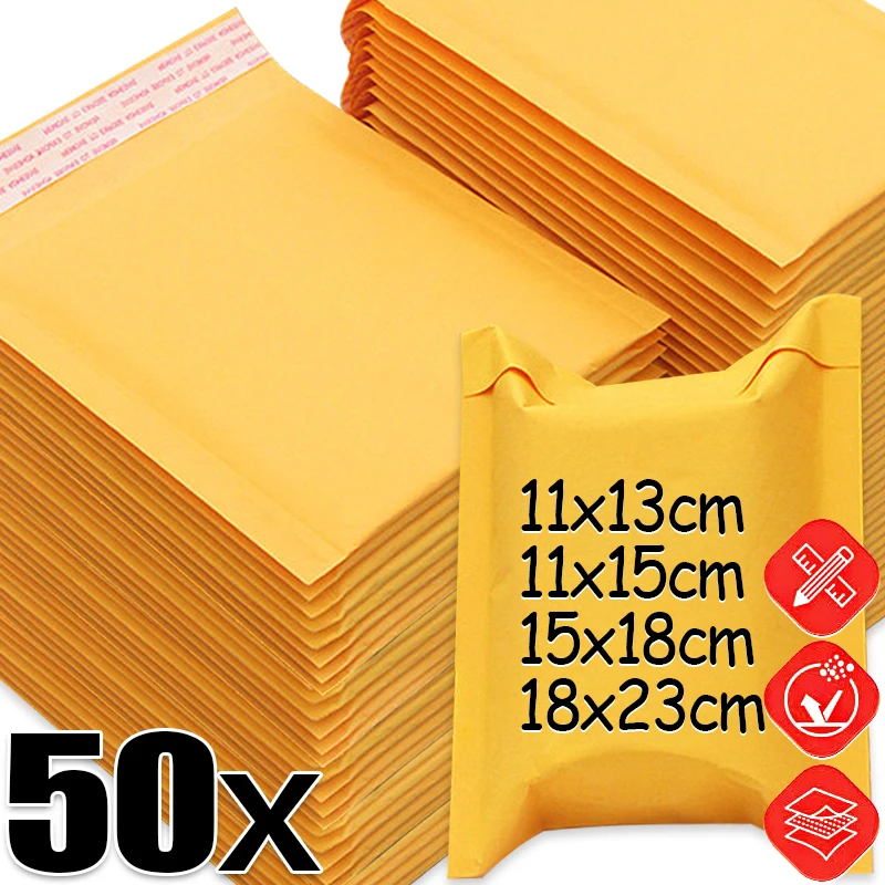 Letter Envelope Kraft - 50/10x Kraft Kağıt Kabarcıklı Posta Zarfları