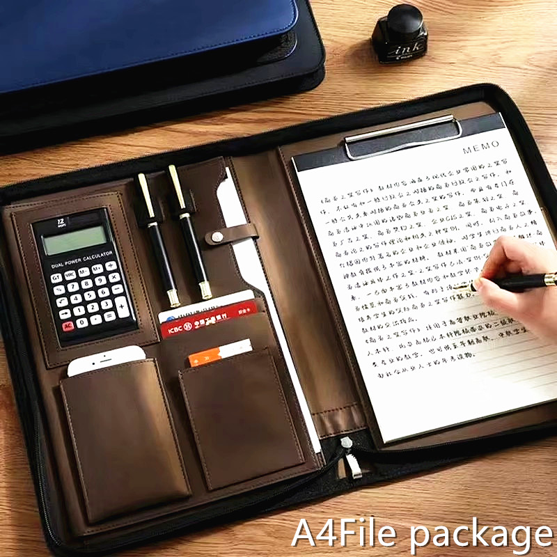 Portfolio Folder Zip - PU Deri Portafolio A4 Belge Kutusu