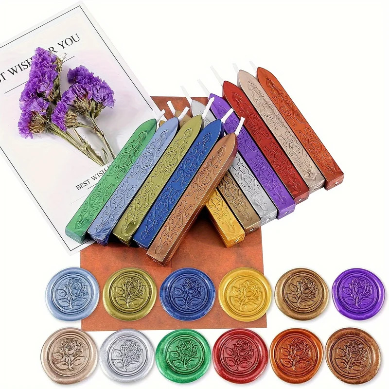 12 adet/torba Metalik Karışık  - Wax Seal Stamp Kit incelemesi ve fiyatı