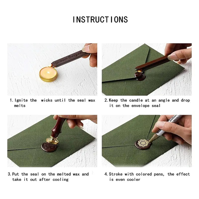 12 adet/torba Metalik Karışık  - Wax Seal Stamp Kit incelemesi ve fiyatı
