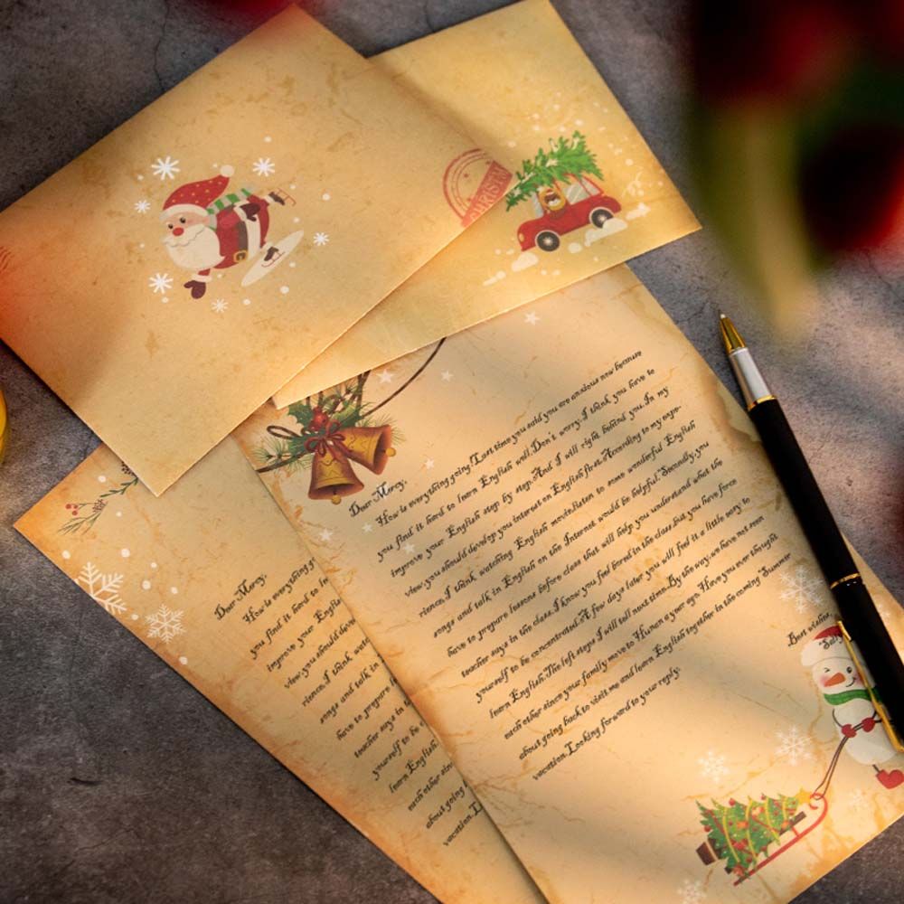 DIY Vintage Noel Baba Hediye D - Letter Envelope Kraft incelemesi ve fiyatı