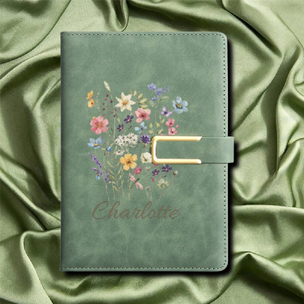 A5 Çiçek Desenli Monogram Özel - Journal Leather Hardcover incelemesi ve fiyatı