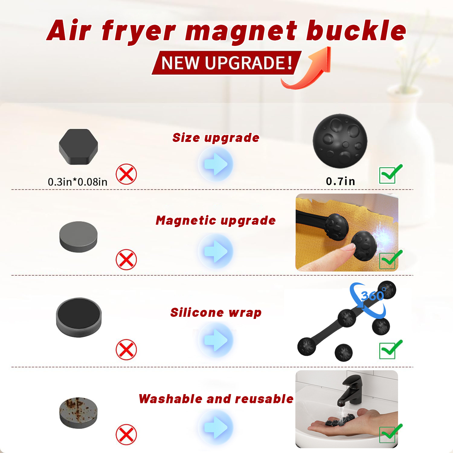 1/2 takım silikon hava fritözü - Paperclip Magnetic Set incelemesi ve fiyatı